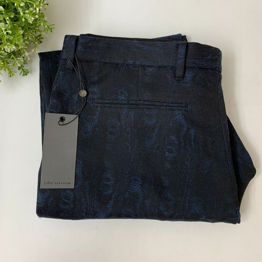 John Varvatos Mens Jacquard Slim Pant Size 52 in Night Sky $498